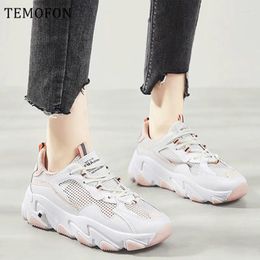 Chaussures de fitness TEMOFON Sneakers respirants Femmes Vulcanize Fashion Sports Running Casual Ladies Platform HVT1253