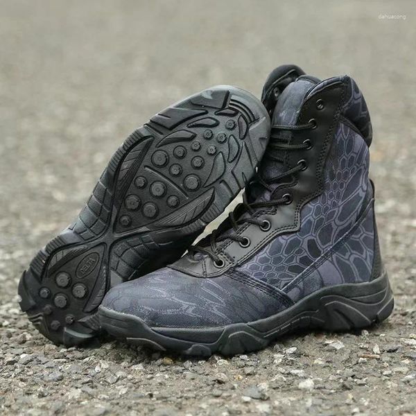 Chaussures de fitness Topfight High Top Outdoor Camouflage Combat Boots Size37-46 Botte militaire pour hommes à lacets armée grande taille randonnée désert