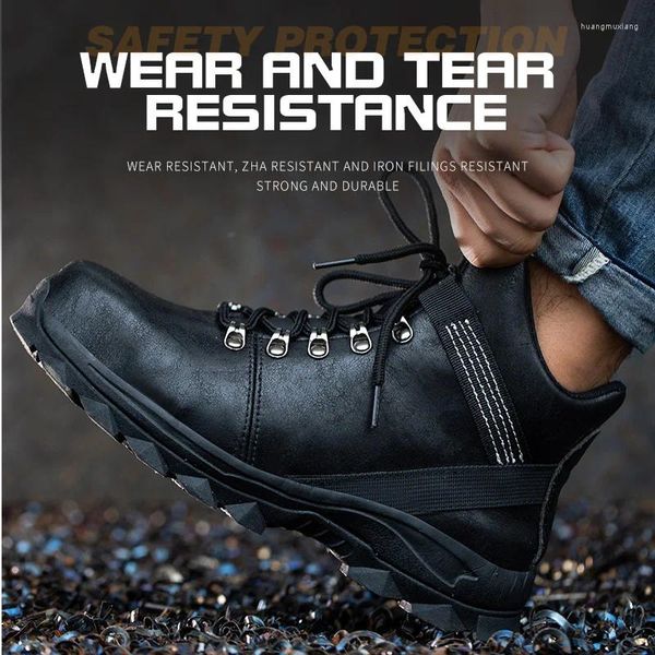 Zapatos de Fitness TopFight talla grande 48 47 seguridad impermeable para hombres zapatillas ligeras con punta de acero botas de trabajo para hombre