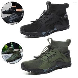 Fitness schoenen wandelende bergschoenen anti-skid wandel sneakers high-top blote voeten ademende elastische touwschoen voor buitensport