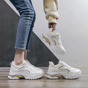Fitnessschoenen gevulkaniseerd witte platform vrouwenhoogte toenemende hakken sneaker klimplanten wiggen dames chunky
