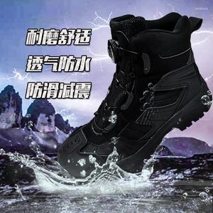 Chaussures de Fitness imperméables pour hommes et femmes, bottes de randonnée en cuir véritable à dégagement rapide, respirantes, baskets d'escalade de montagne