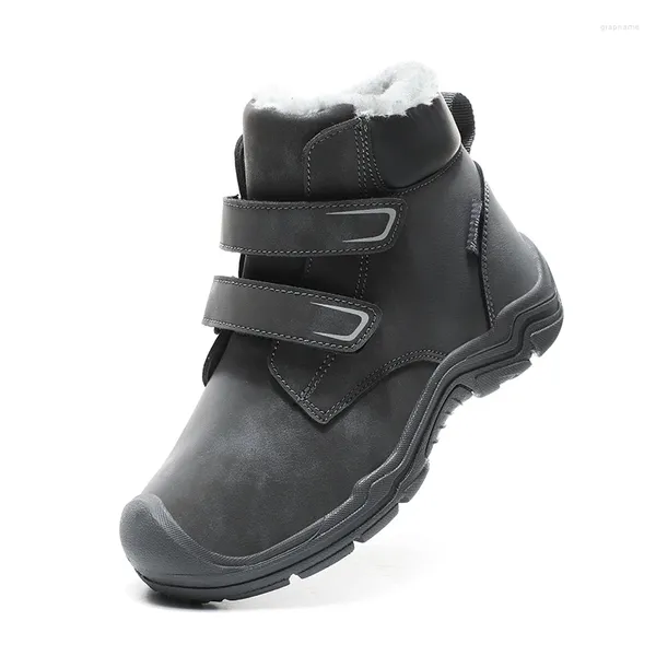 Zapatos deportivos para niños, botas de invierno, además de terciopelo, cálidos, antideslizantes, impermeables, para nieve, senderismo al aire libre