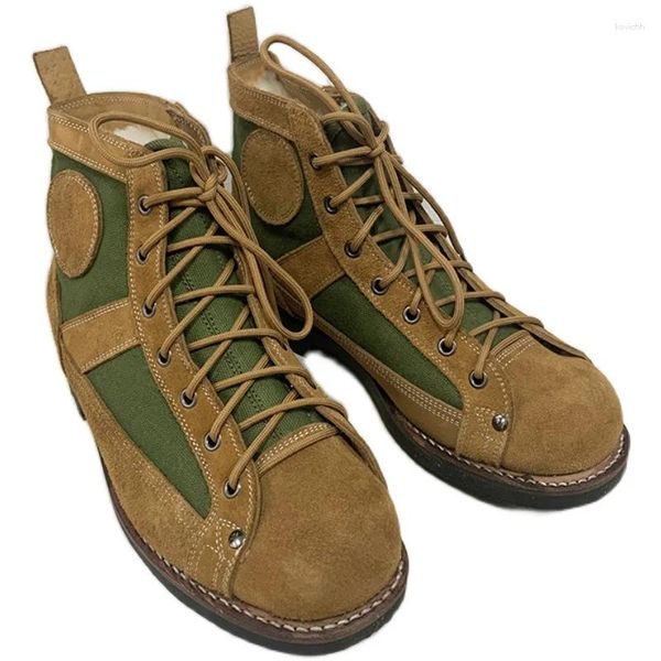 Zapatos de Fitness para invierno, botas cálidas de lana con paraguas, gamuza de piel de vaca, deportes al aire libre, caza, escalada, entrenamiento de batalla, Top de combate, senderismo de cuero