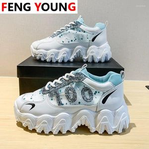 Chaussures de fitness Chaussures de plate-forme féminine Brand Old Dad Mesh Mesh Casual Chunky Sneakers Fashion Blingtennis Basket Femme Summer