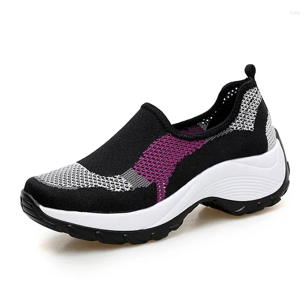 Fitness Shoes Women Casual Flats 2024 Summer Fashion Outdoor Breathable On Woman Platform Altura Aumento de secado rápido