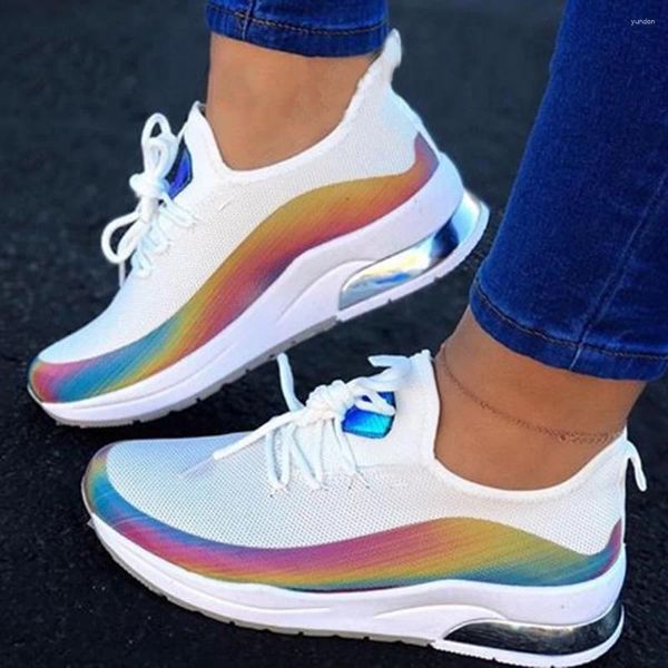 Fitness Shoes Chaussures Femme Chunky Sneakers 2024 Fashion Women Plateforme Lace Up Rink White Vulcanize Femme Femelles Trainers