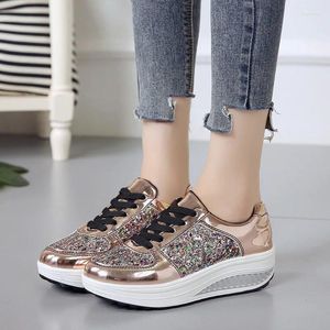 Fitness schoenen dames sneakers casual dames wedgessneakers pailletten shake mode wandelende meisjes sport zacht 35-41