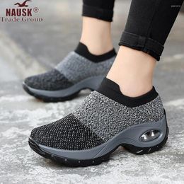 Zapatos de fitness xahn 2024 Sneakers Sneakers Vulcanized Sock Slock Slip On Flat Flat Plus Size Balkers Caminata