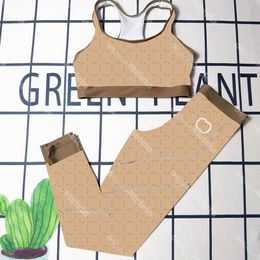 Gimnasio Chaleco corto Chándales de diseñador para dama Leggings con estampado de letras Ropa deportiva de secado rápido para mujer Ropa de entrenamiento de verano