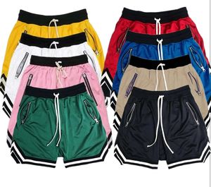Fitnessshorts voor heren mesh kort effen kleur streep ontwerp snel droog ademend mode lente hiphop Amerikaanse stijl sneldrogende balbroek trend