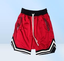 Shorts de fitness Men039 Mesh courte couleur solide Stripe Stripe Design rapide sèche respirant mode printemps d'été