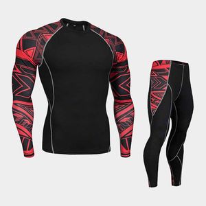 Fitnessspak Lange mouwen Panty's Heren Snelle Training Sports Stretch Running Fitness Kleding Warm Sportkleding, Thermisch Ondergoed