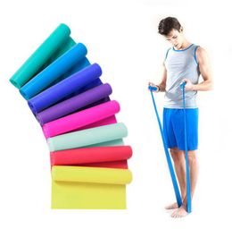 Fitnessbenodigdheden 1pc 1,5 m Elastische Yoga Pilates Rubber Stretch Weerstandsoefeningen Fitnessband Weerstandsbanden Expanders93223468097578