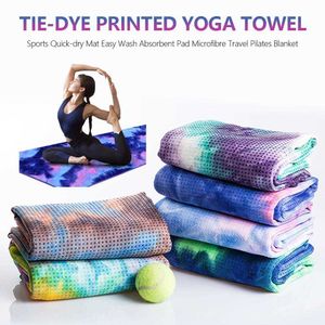 Serviette de fitness 63 * 183 cm Mat de yoga imprimé Microfibre microfibre Tie-Dye Sports Beach Swimming Dery Drying Yoga Shop Tail