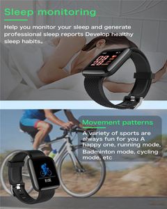 Fitness Tracker ID 116 Plus Sport Gezondheid Polsband Bluetooth Smart Armband Hartslagmeter Smart Armband 116plus Sport Smart 3816138