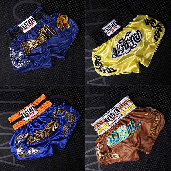 Fitness Training Pantalons de boxe pour hommes Impression MMA Shorts kickboxing Fight Grappling Short Muay Thai shorts de boxe vêtements sanda X0705