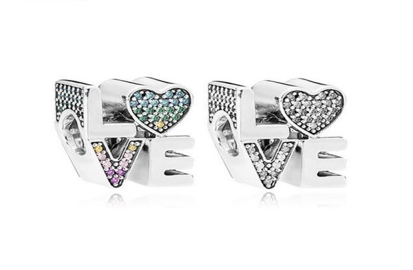 Convient aux bracelets 30pcs étincelant coloré cristal amour perles de charme argent charmes perle pour gros bricolage collier européen bijoux 8637843