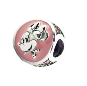 Convient aux bracelets de charmes 2018 New Bubblegum Rose Rose Email Charm Beads Original 925 STERLING Silver Charm Bijoux pour les femmes faisant W1107841