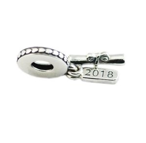 Fits Charms Bracelets 2018 Graduación de verano Scroll Charm Beads Original 925 Sterling Silver Charm Diy Jewellry para mujeres Making8163657