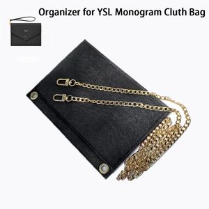 Past voor Y S L Monogram Clutch Bag Luxe Insert Organizer met Ketting Crossbody Pouch Designer Handtas Innerlijke Cosmetische Tassen Liner