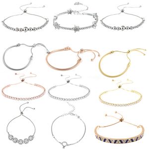 Se adapta a la pulsera Pandora original DIY Nueva corona ajustable Pulsera con dijes de estrella Joyería de plata esterlina 925 para mujer San Valentín Navidad