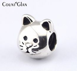 Convient Pandora Bracelet Collier Chat Argent Perles New Original 925 Sterling Silver Charms DIY Wholesale