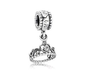 Se adapta a las pulseras Pandora 30pcs Queen Crown Dangle Pendant Silver Charms Bead Dangle Charm Beads para venta al por mayor Diy European Sterling Necklace Jewelry