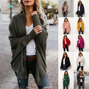 Fitshinling Pull surdimension Cardigan Femelle Patchwork Patchwork Batwing Sleeve Longwear Femmes Winter Big Size Veste Mabot