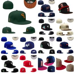 Tamaño de diseñador equipado Fútbol de béisbol Football Caps Caps bordado Algodón Todos los equipos Sport World Patched Full Closed Ed Hats con caja y bolsa de regalo