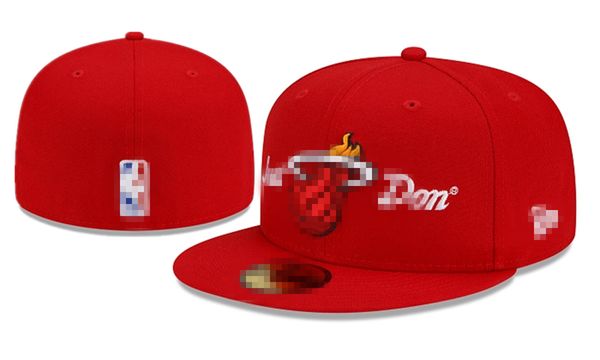 Snapbacks de sombrero ajustados Size Basketball Gat de baloncesto All Equipo Logo de equipo Menores y mujeres Sports bordados de algodón de algodón plano de algodón cerrado Tamaños de orden mixto de orden mixto 7-8 N2