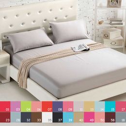 Hoesje Bedekkingsbedekking Solid Color Sanding Bedding Linnen Lakens met Elastische Band Double Queen Size Bedsheet 180x200cm 210626