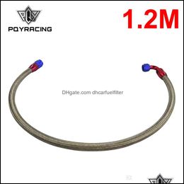 Raccords Pqy - Ligne de mazout tressée en acier inoxydable An10 de 1,2 mètre ajouter un raccord droit pivotant à 90 degrés Pqy3702S moteur automobile DH9Vl