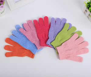 Vijfvinger polyester bad Sponzen Scrubbers scrubhandschoenen wegwerp voor hotelsauna gf856