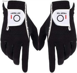 Cinco dedos Guantes 1 par Tela Guantes de golf Hombres Agarre de lluvia Mojado S M ML L XL Izquierda Mano derecha Transpirable Micro Fibra Guante Accesorios Envío de gota Q231206