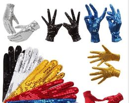 Vijf vingers handschoenen 1 paar lovertjes handschoenen avondfeestkostuumhandschoenen dansen bij de kleuterscholen kinderhandschoenen 10 kleuren 230426
