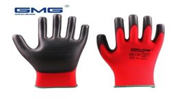 Cinq doigts gants 12 paires gmgcertificated en388 rouge noir de travail de travail de travail de travail travaillant russie rapide 2209095290666