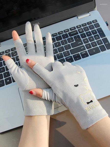 Cinq doigts gants 2022 mode femmes dames été automne crème solaire mignon patchwork mince écran tactile respirant conduite