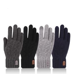 Five Fingers Gloves 2023 warme herenhandschoenen winter touchscreen plus fleece koude wol gebreid 231005