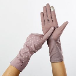 Five Fingers Gants Arrive Femmes Coton Crème Solaire Antidérapant Femme Protection UV