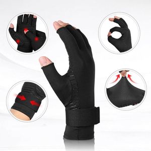 Vijf vingers handschoenen artritis halve vinger compressie koper carpale tunnel vingerloze hand ondersteuning pijnverlichting