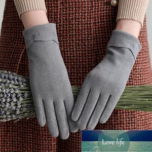 Vijf vingers handschoenen herfst winter voor vrouwen warme schattige borduurwerk touchscreen dames rijden fietsen dunne wanten één laag1