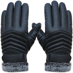 Vijf Vingers Handschoenen Herfst Winter Fluwelen Mannen Touchscreen Wanten Handschoen Mannelijke Verdikking Wandelen Rijden Outdoor Antislip Leer 231012