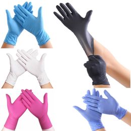 Handschoenen met vijf vingers Zwart Wegwerp Chemisch bestendig Rubber Nitril Latex Werk Huishoudelijk werk Keuken Huis schoonmaken Autoreparatie Tattoo Wash 230829