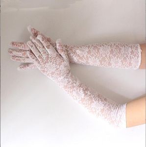 Cinq doigts gants gants tle noirs pour femmes designer lettres de dames imprimées dentelle brodée