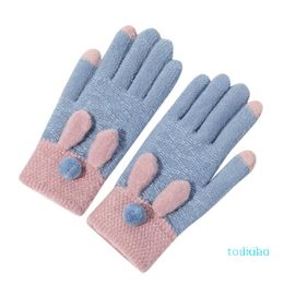 Vijf vingers handschoenen cartoon vrouwen herfst winter gebreide warm plus fluwelen outdoor comfortabele elegante vrouwelijke drirving 11