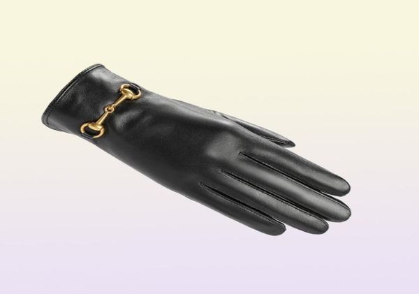 Cinq doigts gants classiques dames girls concepteur en cuir métal metal punk punk hiver tactile chaleureux cadeau 4391619