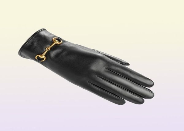 Cinq doigts Gants Classic Ladies Girls Designer Leather Metal Punk Punk Winter Warm Touch Screen Gift5824961