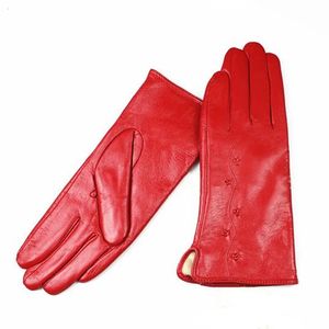Cinq doigts gants en cuir coloré gant mode simple style velours doublure automne hiver chaud dames en peau de mouton doigt 231114