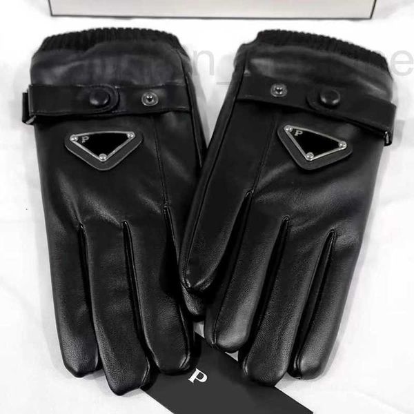 Cinq doigts gants designer hommes femmes marque lettre impression épaissir garder au chaud gant hiver sports de plein air pur coton faux cuir accessoires 2OJ5